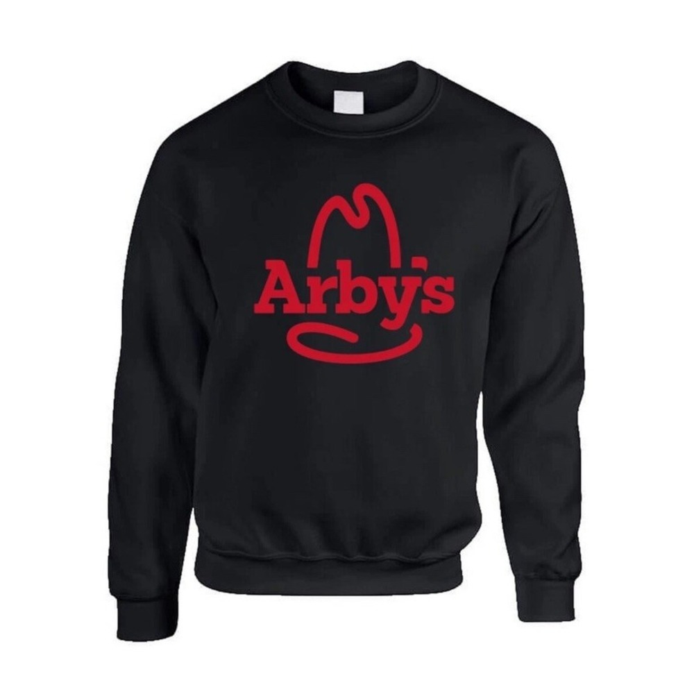 Arby's Restaurant Logo‎ Crewneck Sweatshirt Unisex Black Large